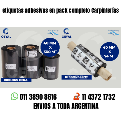 etiquetas adhesivas en pack completo Carpinterías