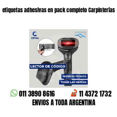 etiquetas adhesivas en pack completo Carpinterías