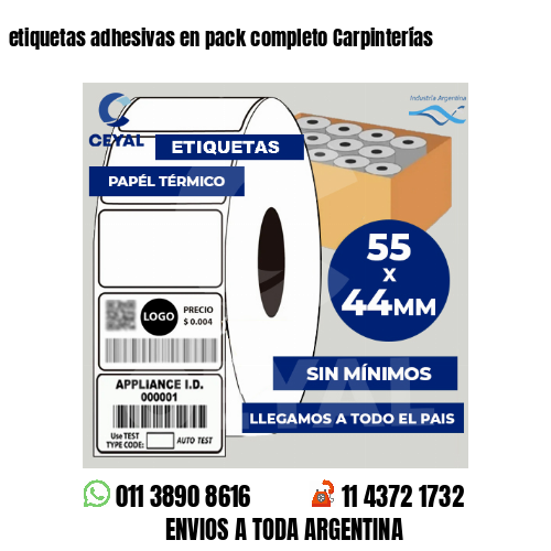 etiquetas adhesivas en pack completo Carpinterías