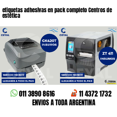 etiquetas adhesivas en pack completo Centros de estética