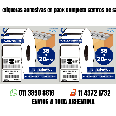 etiquetas adhesivas en pack completo Centros de salud