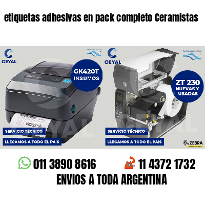 etiquetas adhesivas en pack completo Ceramistas