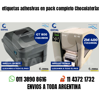 etiquetas adhesivas en pack completo Chocolaterías