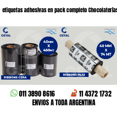 etiquetas adhesivas en pack completo Chocolaterías