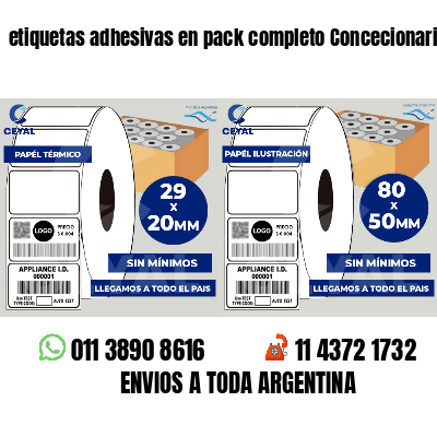 etiquetas adhesivas en pack completo Concecionaria