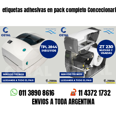 etiquetas adhesivas en pack completo Concecionaria