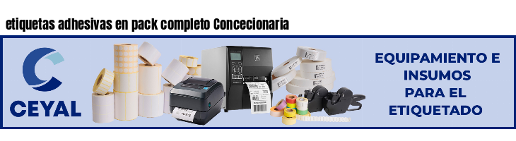 etiquetas adhesivas en pack completo Concecionaria