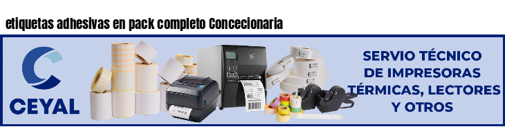 etiquetas adhesivas en pack completo Concecionaria