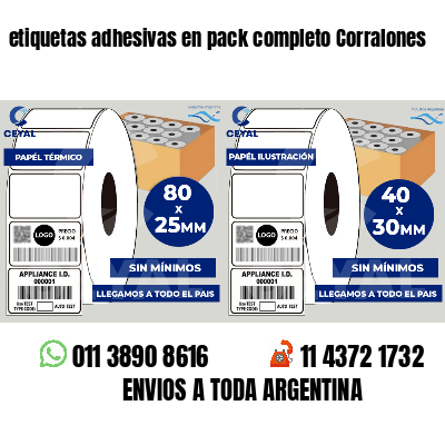 etiquetas adhesivas en pack completo Corralones