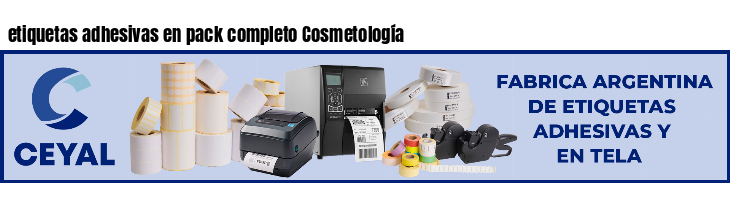 etiquetas adhesivas en pack completo Cosmetología