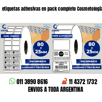 etiquetas adhesivas en pack completo Cosmetología