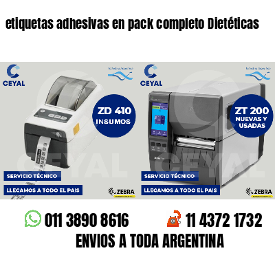 etiquetas adhesivas en pack completo Dietéticas