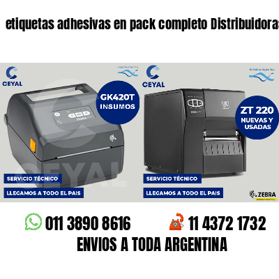 etiquetas adhesivas en pack completo Distribuidoras