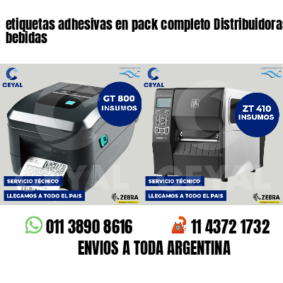 etiquetas adhesivas en pack completo Distribuidoras de bebidas