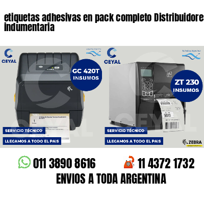 etiquetas adhesivas en pack completo Distribuidores de indumentaria