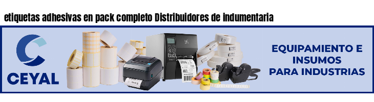etiquetas adhesivas en pack completo Distribuidores de indumentaria