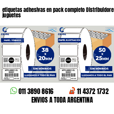 etiquetas adhesivas en pack completo Distribuidores de juguetes