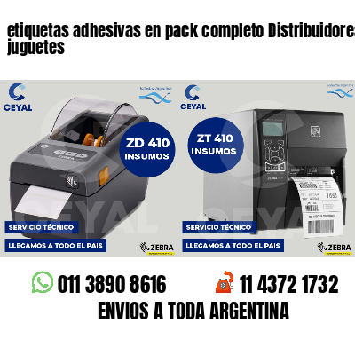 etiquetas adhesivas en pack completo Distribuidores de juguetes