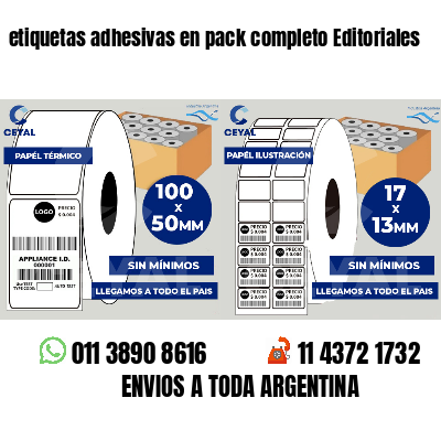 etiquetas adhesivas en pack completo Editoriales