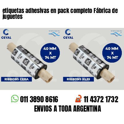 etiquetas adhesivas en pack completo Fábrica de juguetes