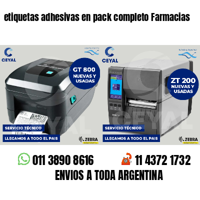 etiquetas adhesivas en pack completo Farmacias