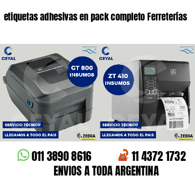 etiquetas adhesivas en pack completo Ferreterías