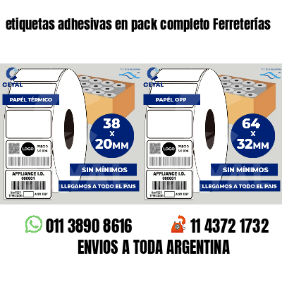 etiquetas adhesivas en pack completo Ferreterías