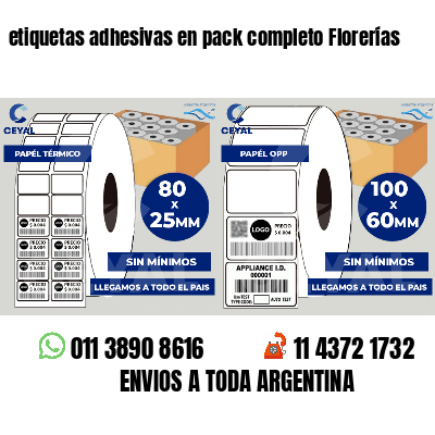 etiquetas adhesivas en pack completo Florerías