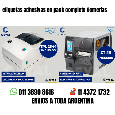 etiquetas adhesivas en pack completo Gomerías