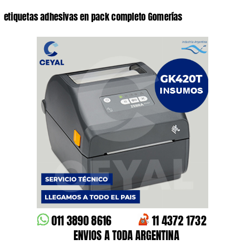 etiquetas adhesivas en pack completo Gomerías