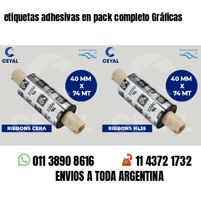 etiquetas adhesivas en pack completo Gráficas