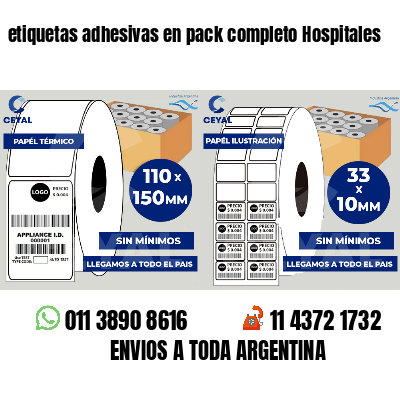 etiquetas adhesivas en pack completo Hospitales