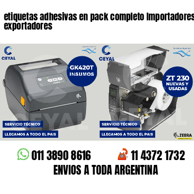 etiquetas adhesivas en pack completo Importadores y exportadores