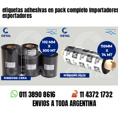 etiquetas adhesivas en pack completo Importadores y exportadores