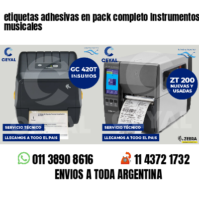 etiquetas adhesivas en pack completo Instrumentos musicales