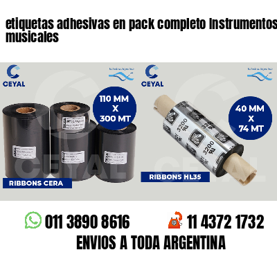 etiquetas adhesivas en pack completo Instrumentos musicales