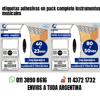 etiquetas adhesivas en pack completo Instrumentos musicales