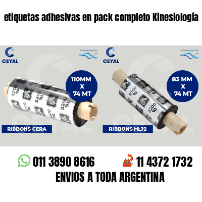 etiquetas adhesivas en pack completo Kinesiología