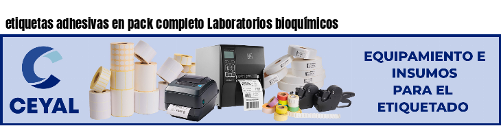 etiquetas adhesivas en pack completo Laboratorios bioquímicos