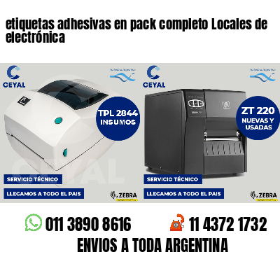 etiquetas adhesivas en pack completo Locales de electrónica