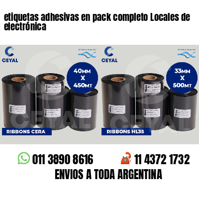 etiquetas adhesivas en pack completo Locales de electrónica