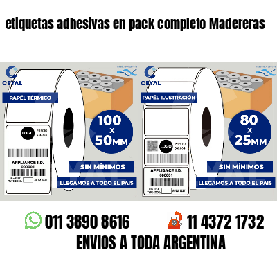 etiquetas adhesivas en pack completo Madereras