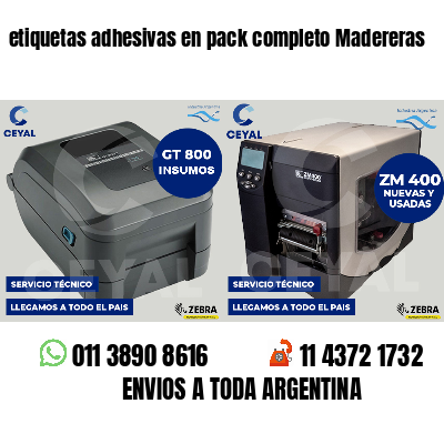 etiquetas adhesivas en pack completo Madereras