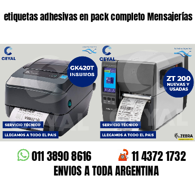 etiquetas adhesivas en pack completo Mensajerías