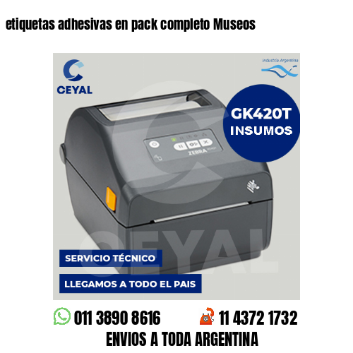 etiquetas adhesivas en pack completo Museos