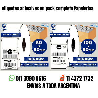 etiquetas adhesivas en pack completo Papelerías