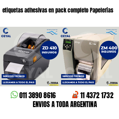 etiquetas adhesivas en pack completo Papelerías