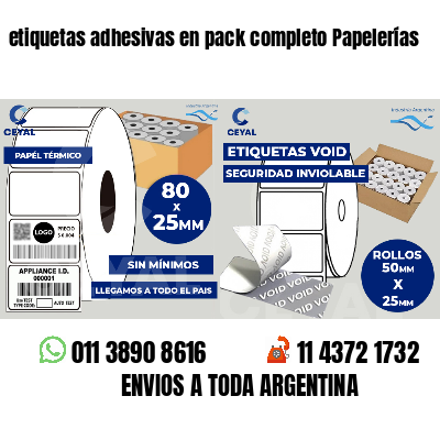 etiquetas adhesivas en pack completo Papelerías