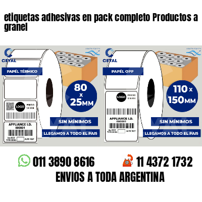 etiquetas adhesivas en pack completo Productos a granel
