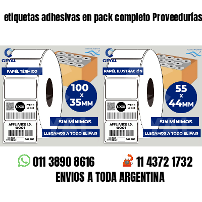 etiquetas adhesivas en pack completo Proveedurías